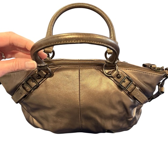 COACH Madison Sophia Satchel Purse Bag Metallic Pewter 15960 Vintage Stagecoach - Picture 4 of 13